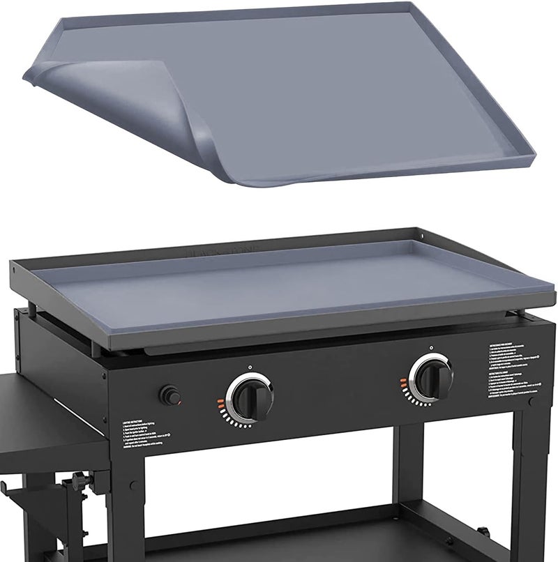 Protebox 28" Silicone Griddle Mat for Blackstone 28 Inch Grill, Heavy Duty Food Grade Silicone Griddle Cover, Protect Your Grill from Dirt & Rust All Year Round (Gray) - Image 1
